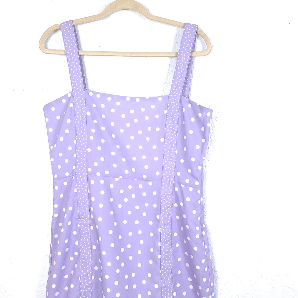 Solid & Stripes Lavender Polka Dot Mini Dress View 5